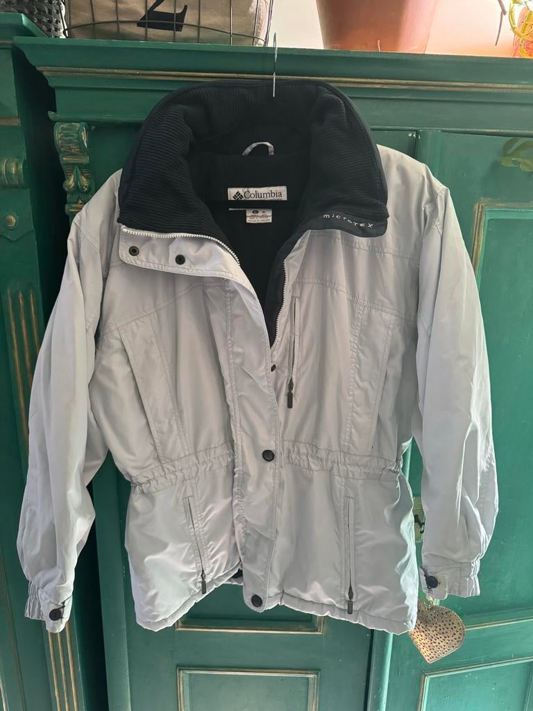 Vintage Columbia Microtex Jas Dames XL Wit Outdoor, Ophalen of Verzenden, Gedragen, Maat 46/48 (XL) of groter, Wit