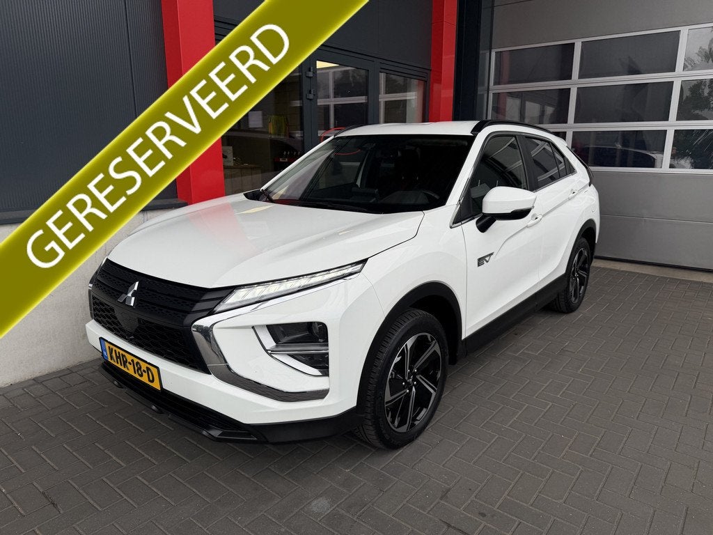 Mitsubishi Eclipse Cross 2.4 PHEV Intense+ 8 Jaar fabrieksga, Auto's, Mitsubishi, Automaat, Stof, Wit, Bedrijf