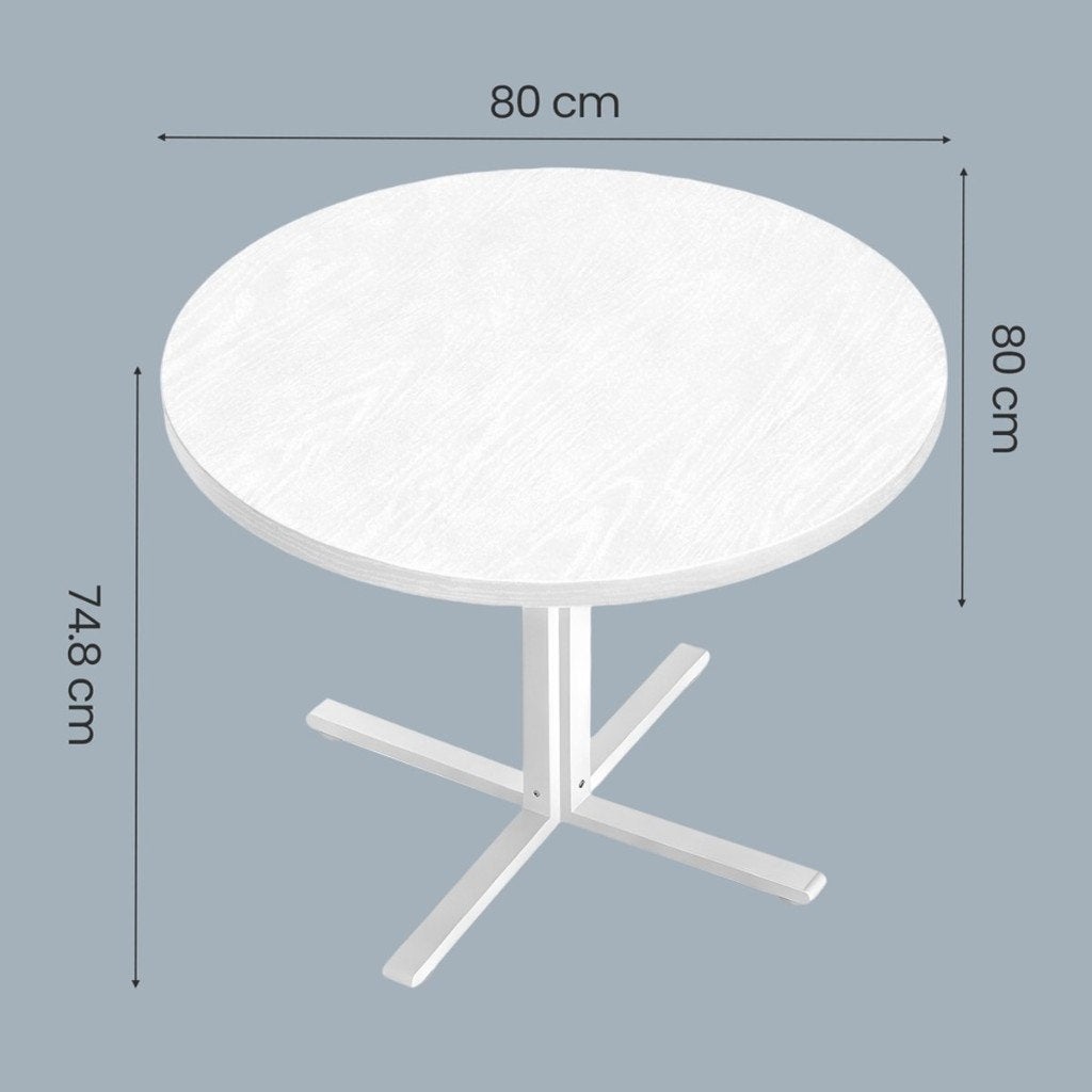 Rond wit eettafel 80 cm doorsnede, 50 tot 100 cm, Rond, 50 tot 100 cm, Zo goed als nieuw