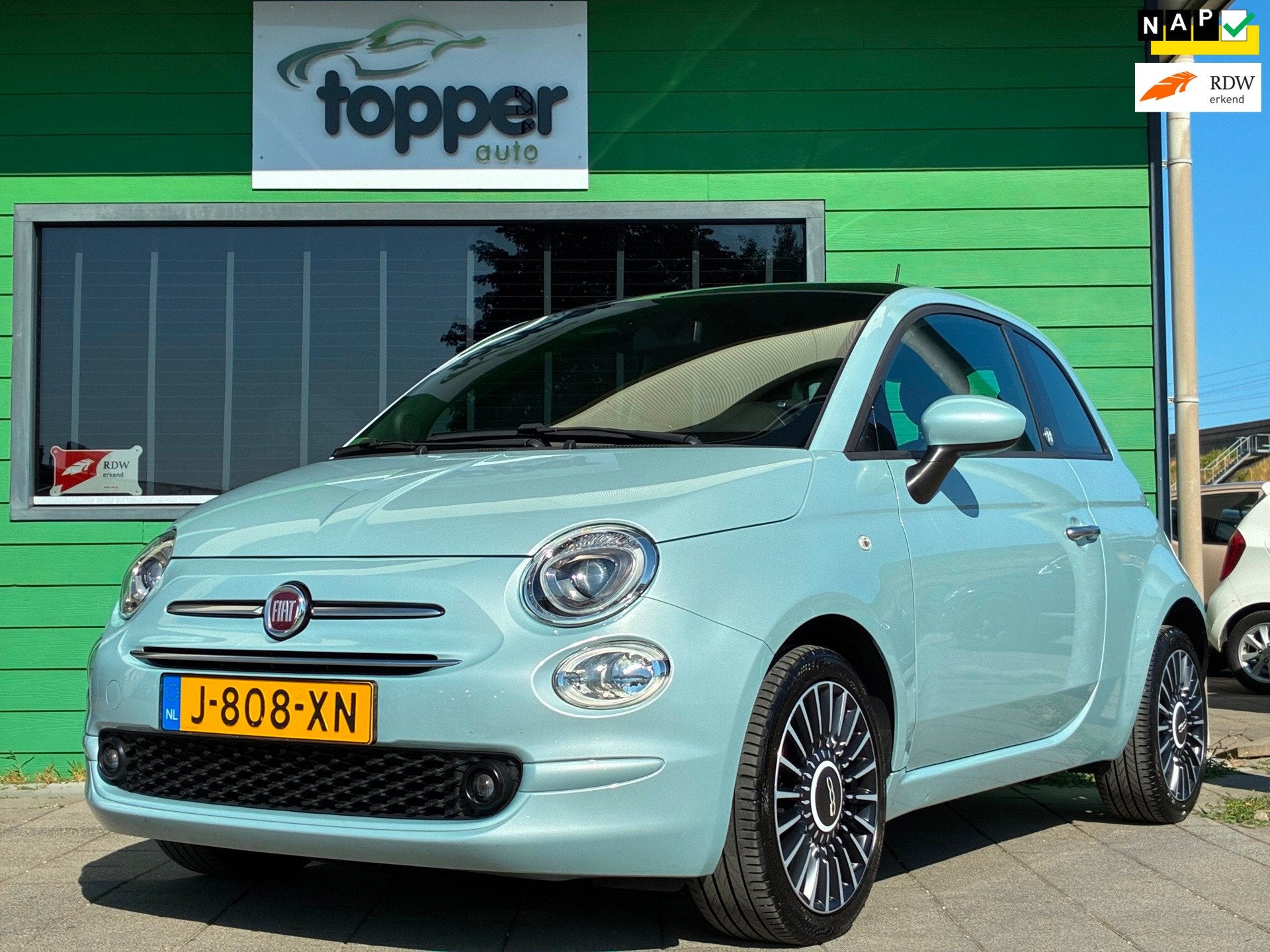 Fiat 500 1.0 Hybrid Mint Breeze|2e Eigenaar|Panoramadak|Navi, Auto's, Voorwielaandrijving, Euro 6, 4 stoelen, Origineel Nederlands