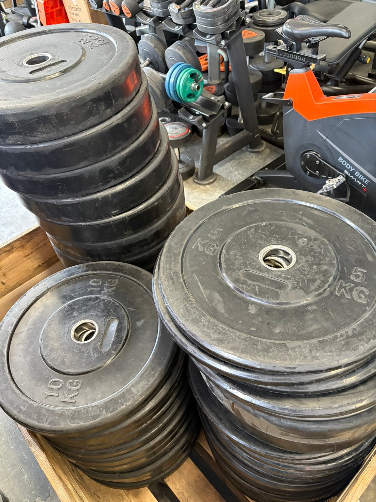 200 kg Olympische bumperplates halter schijven 50 mm, Ophalen, Halterschijven, Gebruikt, Bumperplates