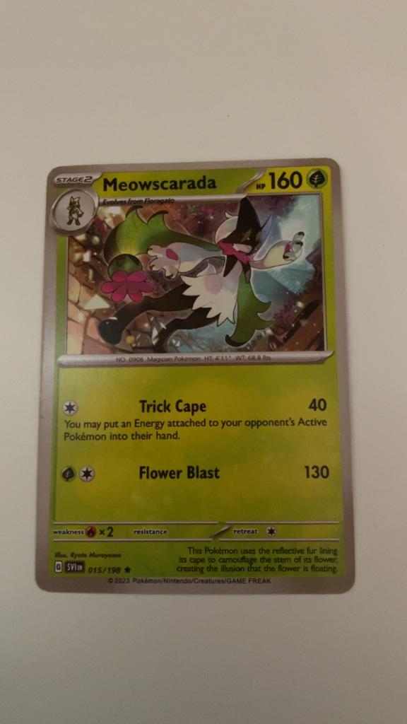 Meowscarada 015/198 Pokémon kaart, Ophalen of Verzenden, Nieuw, Losse kaart