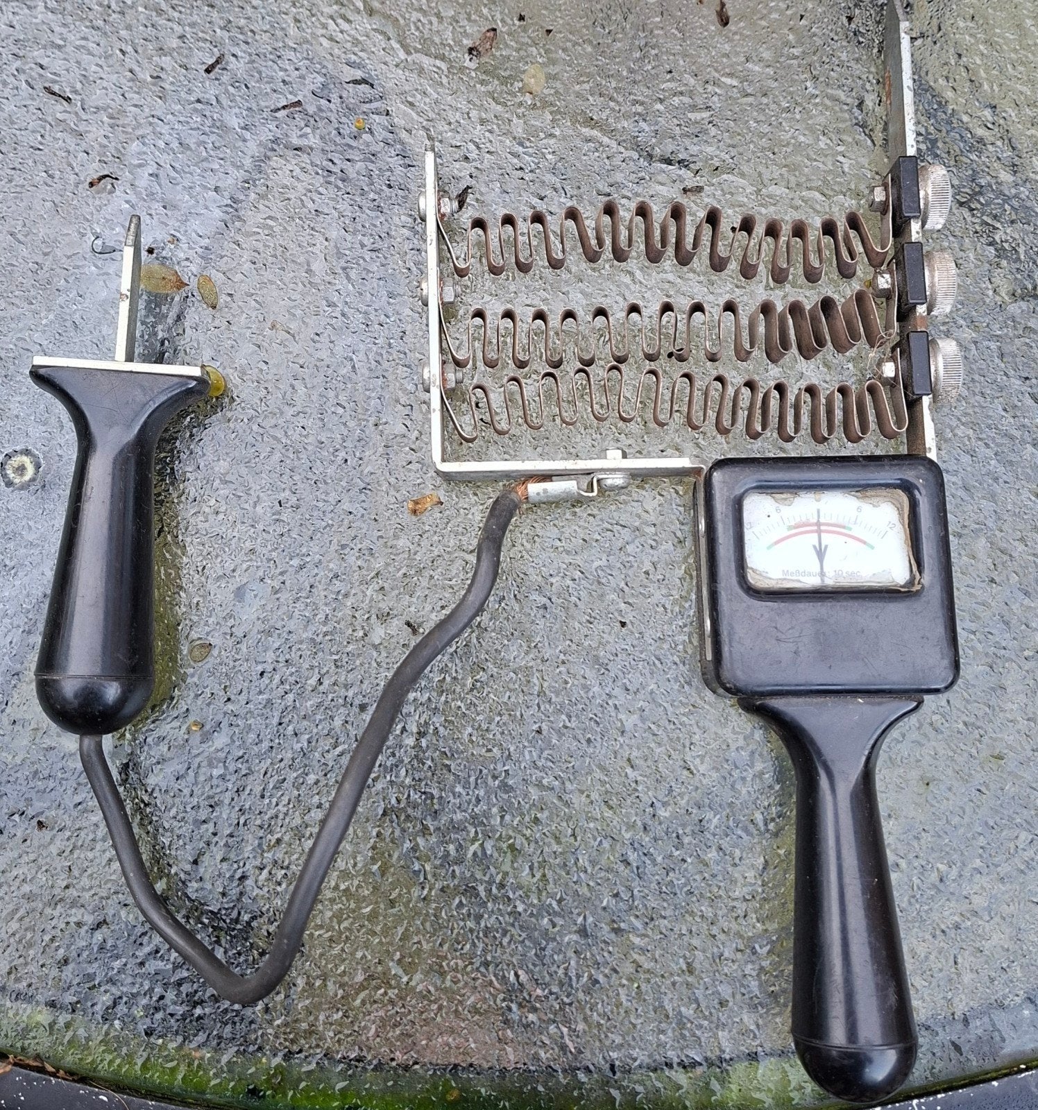 antieke accu tester, Ophalen