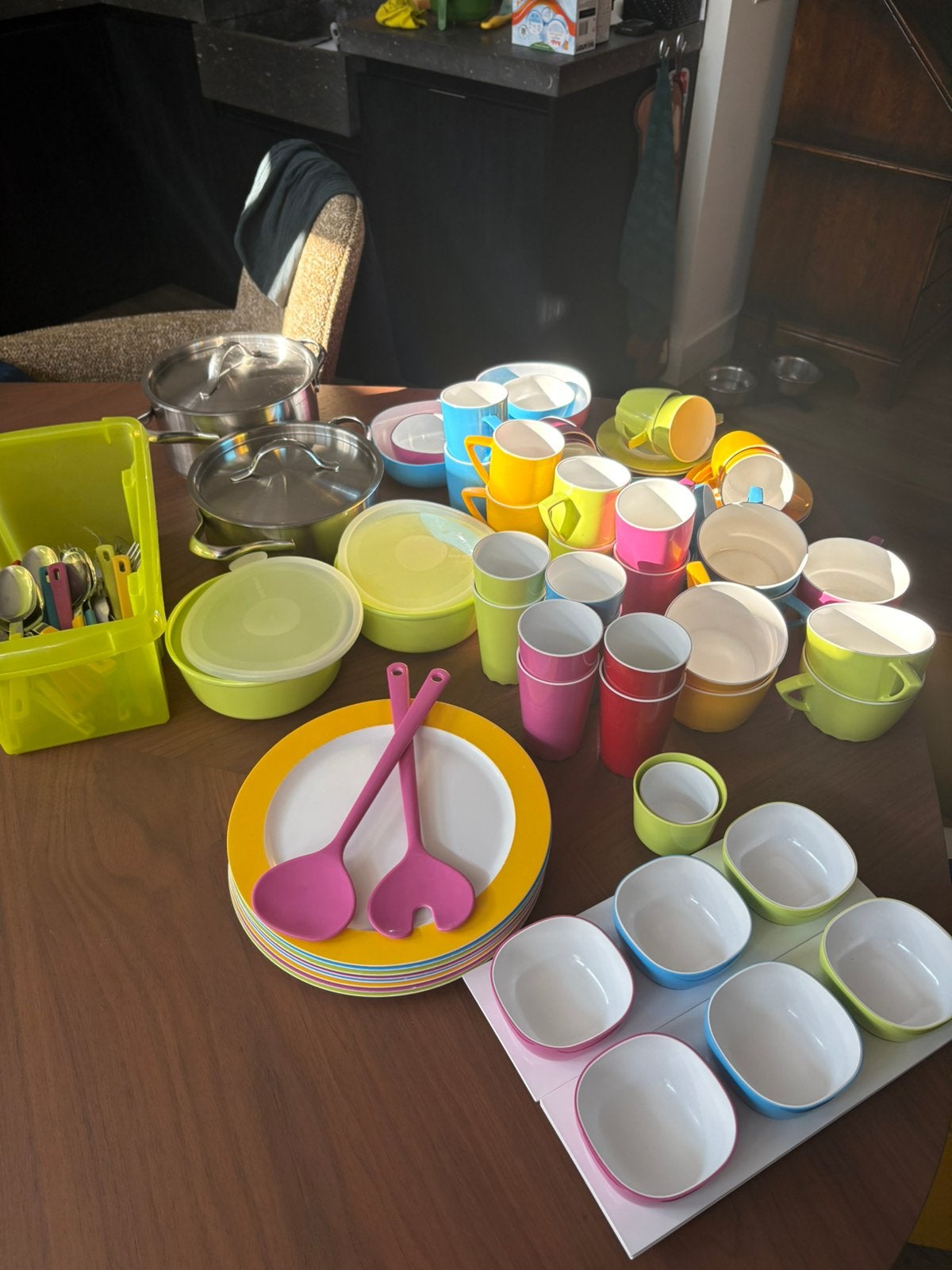 Mepal Camping servies + Fisler pannen inductiegeschikt, Ophalen of Verzenden, Gebruikt