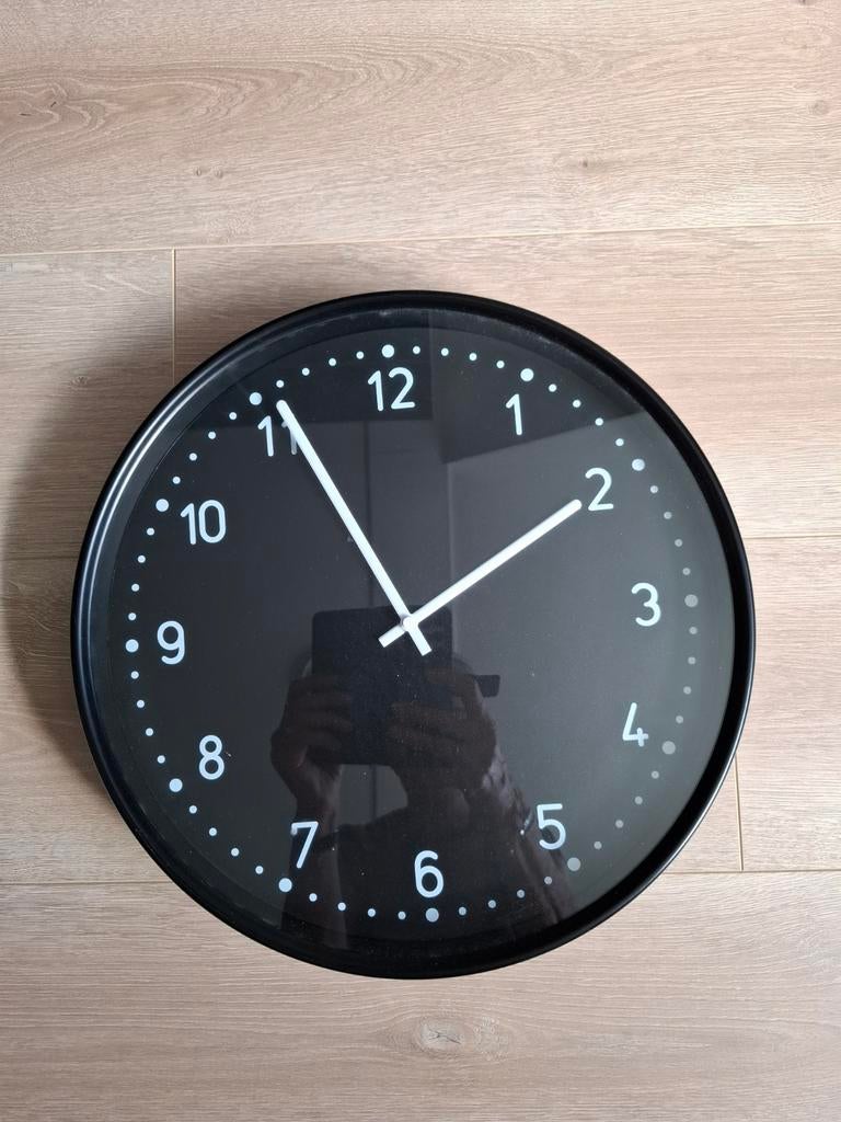Ikea wandklok rond zwart, Ophalen, Wandklok