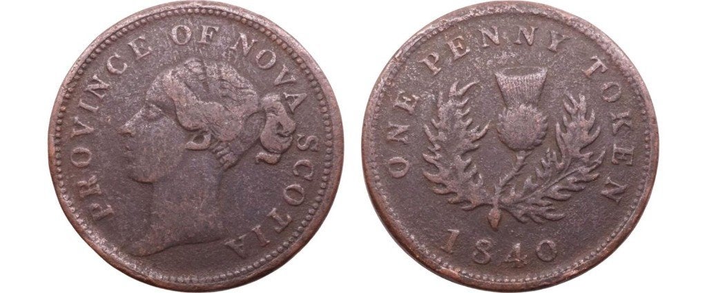 Token 1 penny 1840, Canada Nova Scotia Victoria, Verzenden, Noord-Amerika