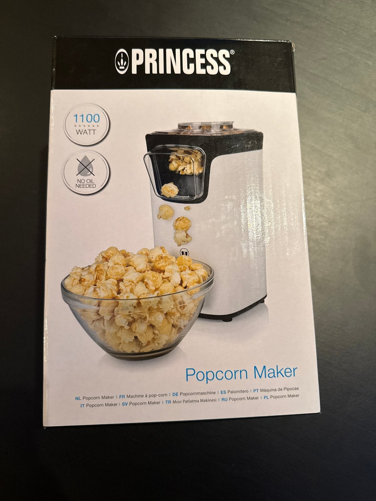 Princess Popcorn Maker 1100W - Geen olie nodig, Witgoed en Apparatuur, Ophalen of Verzenden, Zo goed als nieuw