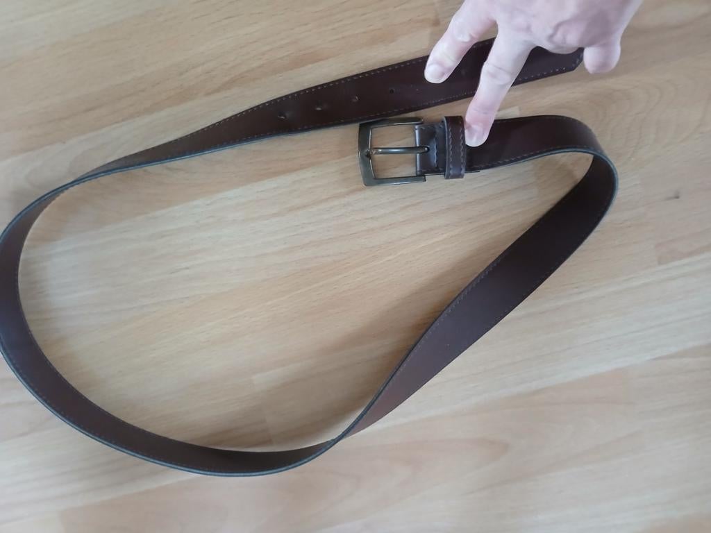 Bruine herenriem., Kleding | Heren, Riemen en Ceinturen, Ophalen, Bruin, 105 tot 115 cm, Zo goed als nieuw