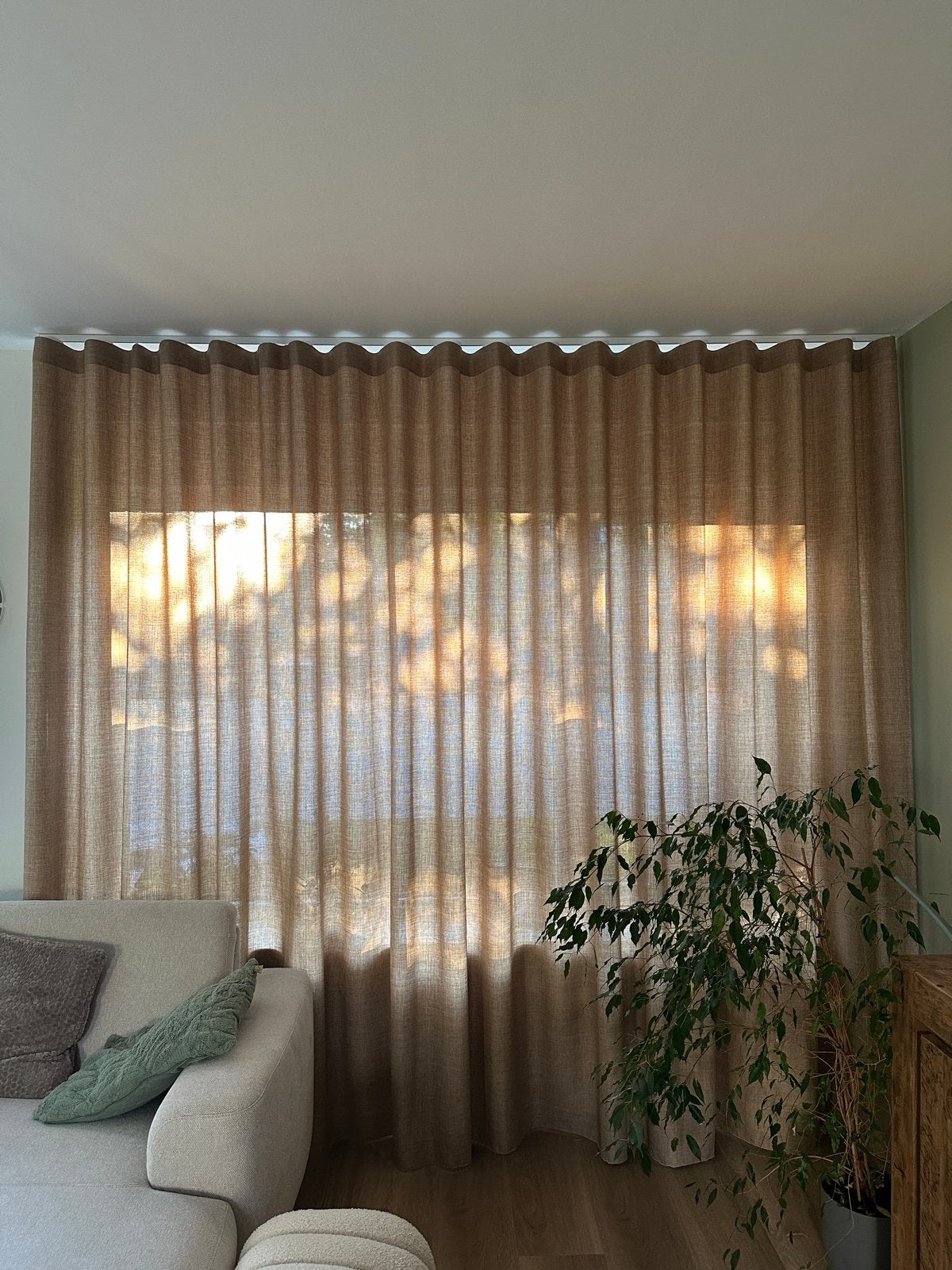 Nieuw Veneta 241x260cm Zand Inbetween Gordijn Wave Plooi, Ophalen, Overige merken, Bruin, Nieuw