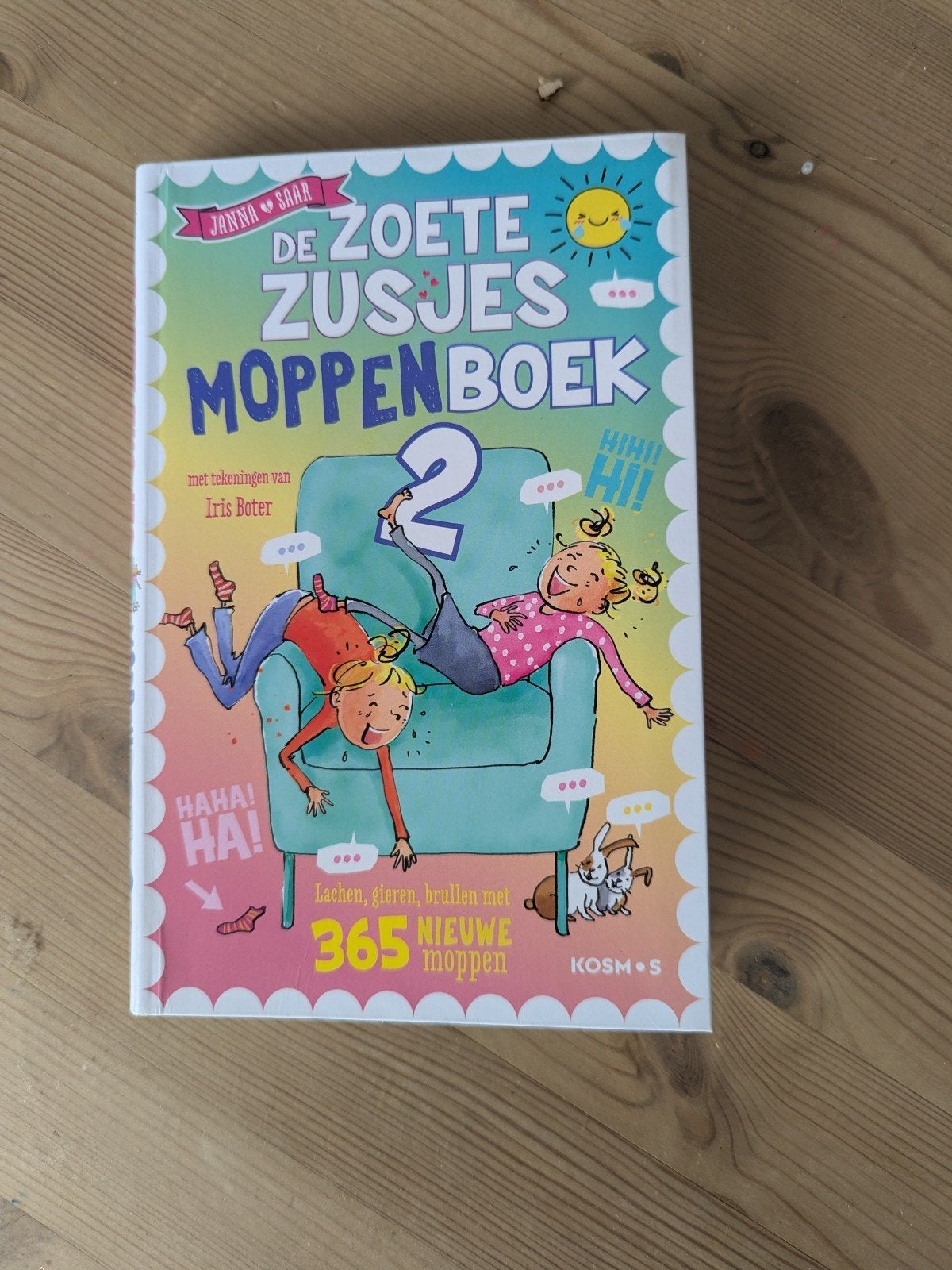De Zoete Zusjes Moppenboek 2 - Lachen, gieren, brullen!, Ophalen of Verzenden, Zo goed als nieuw, Janna en Saar (met tekeningen van Iris Boter)