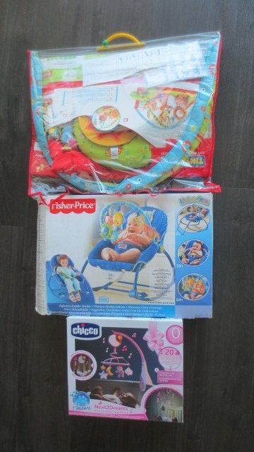 FISCHERPRICCE WIPSTOELTJE BOX SPEELTJE SPEELKLEEDJE TINYLOVE, Ophalen, Fisher-Price, Gebruikt, Wipstoel