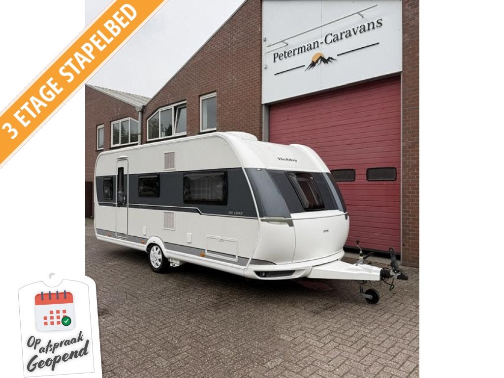 Hobby De Luxe 540 KMFE 3 stapelbed Mover Airco, Dwars-stapelbed, Hobby, Serviceluik, Bedrijf