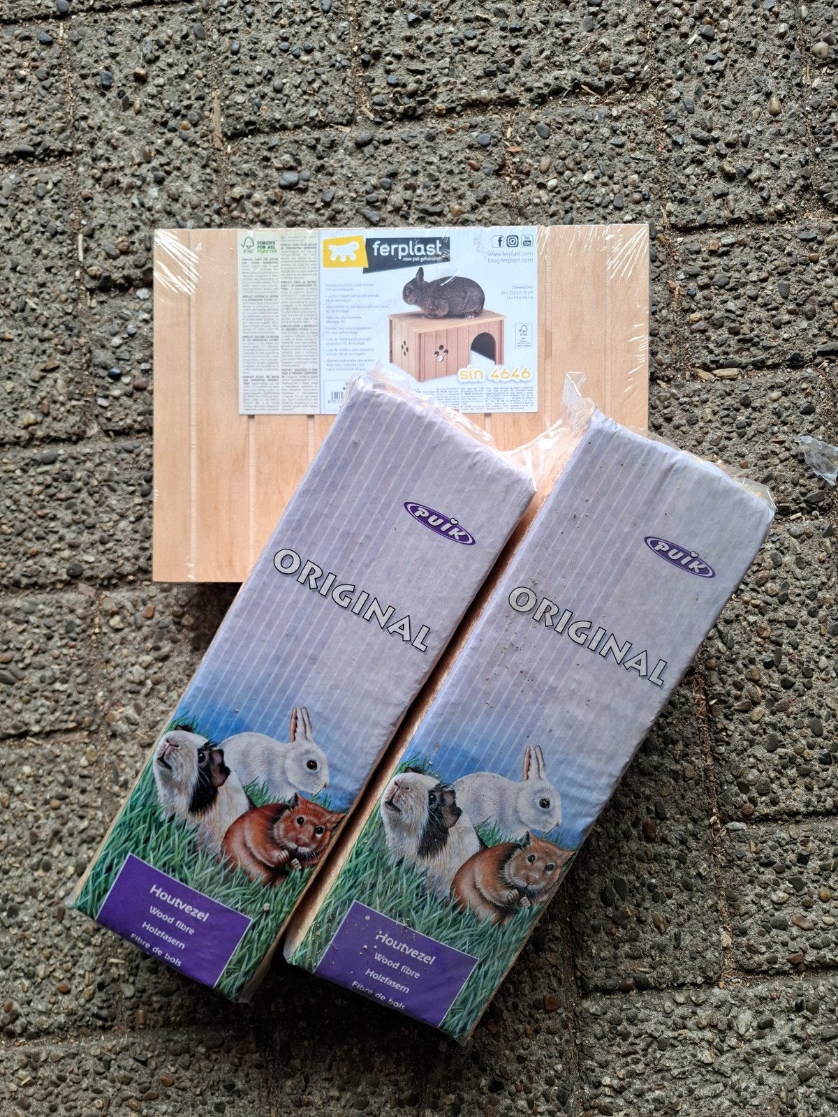 ferplast huisje + 2 pakken houtvezel, Ophalen of Verzenden, Nieuw