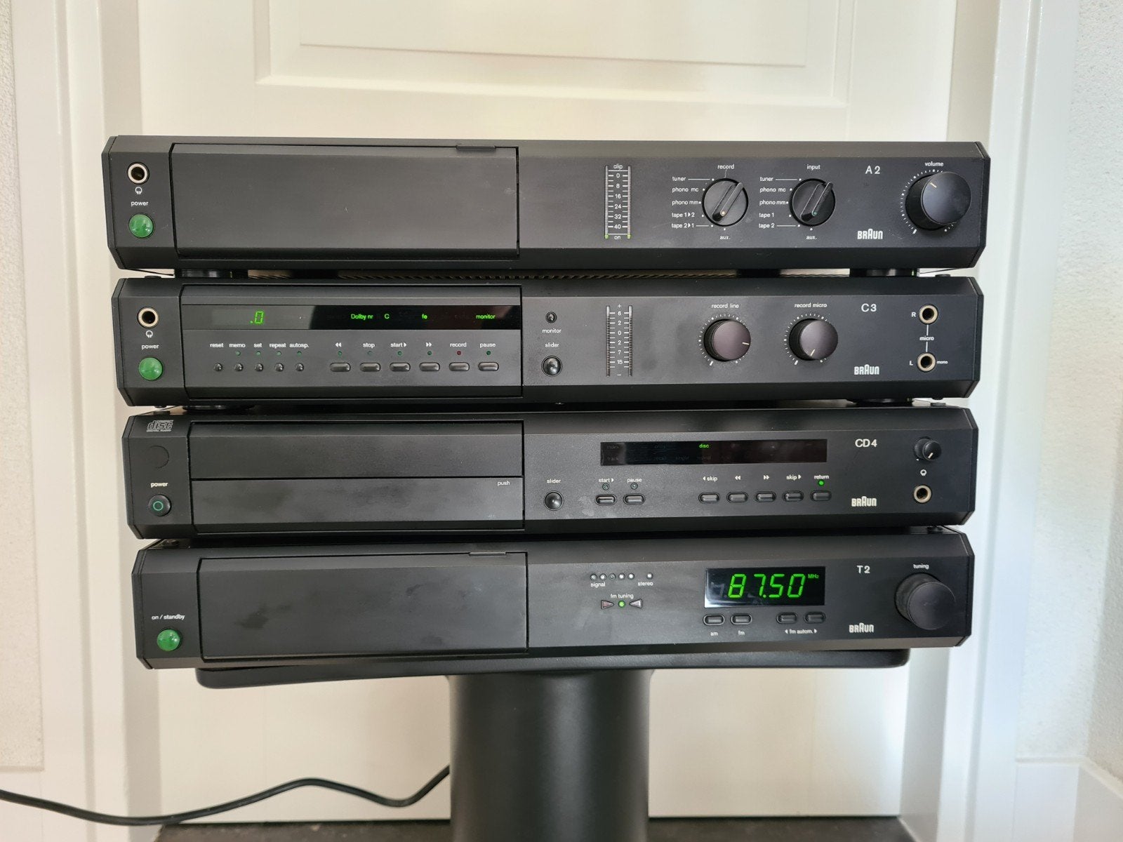 Braun Atelier Hifi Set A2 C3 CD4 T2 - Vintage Audio Systeem, Ophalen of Verzenden, Cassettedeck, Overige merken