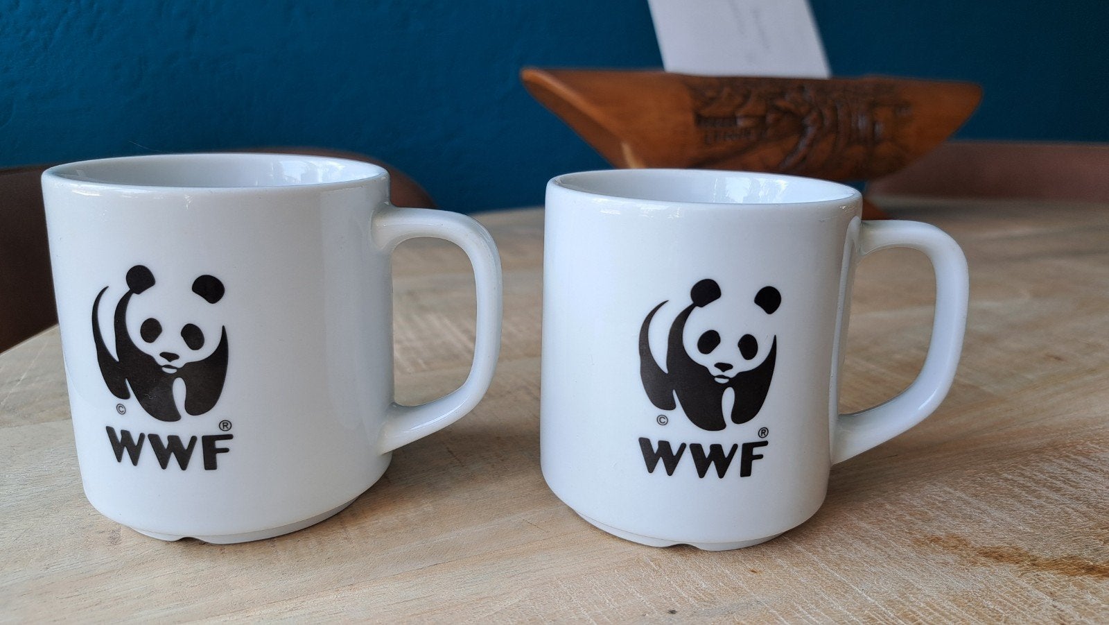 2 WWF panda mokken, Overige merken, Keramiek, Zo goed als nieuw, Overige stijlen
