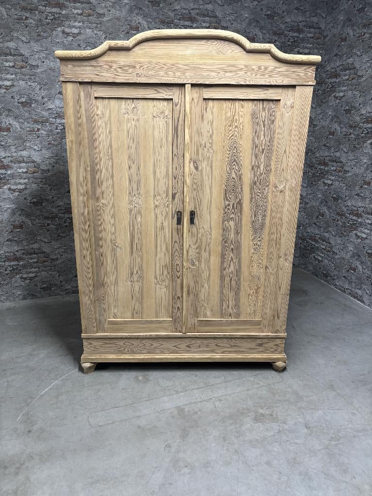 Antiek grenen kledingkast | kast nr.8783, Huis en Inrichting, Info@antiekgroothandel.com, 7602 RG, Gebruikt, 100 tot 150 cm