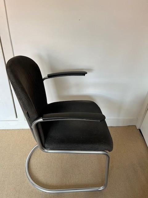 Gispen Stoel 413 Vintage, Huis en Inrichting, Stoelen, Ophalen, Gebruikt, Zwart, Stof
