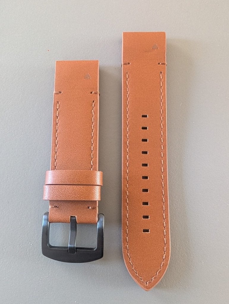 Nieuw 2x Garmin leren horloge bandje (22mm), Overige merken, Overige materialen, Leer, Polshorloge