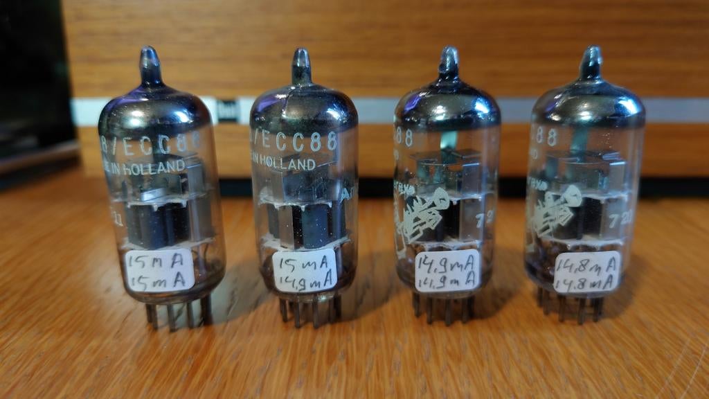 4 stuks Amperex 6dj8/ecc88 Bugle boy buizen, Ophalen of Verzenden, Zo goed als nieuw