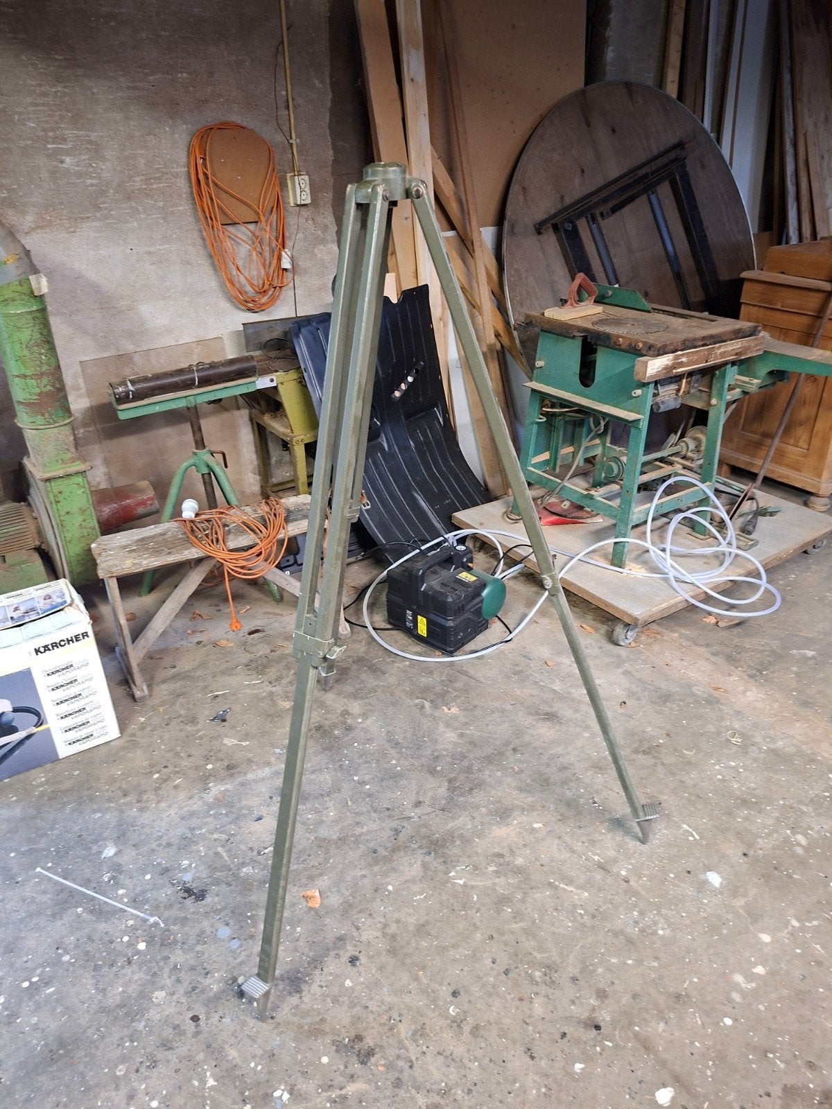 Oud landmeter statief industrieel vintage., Ophalen of Verzenden