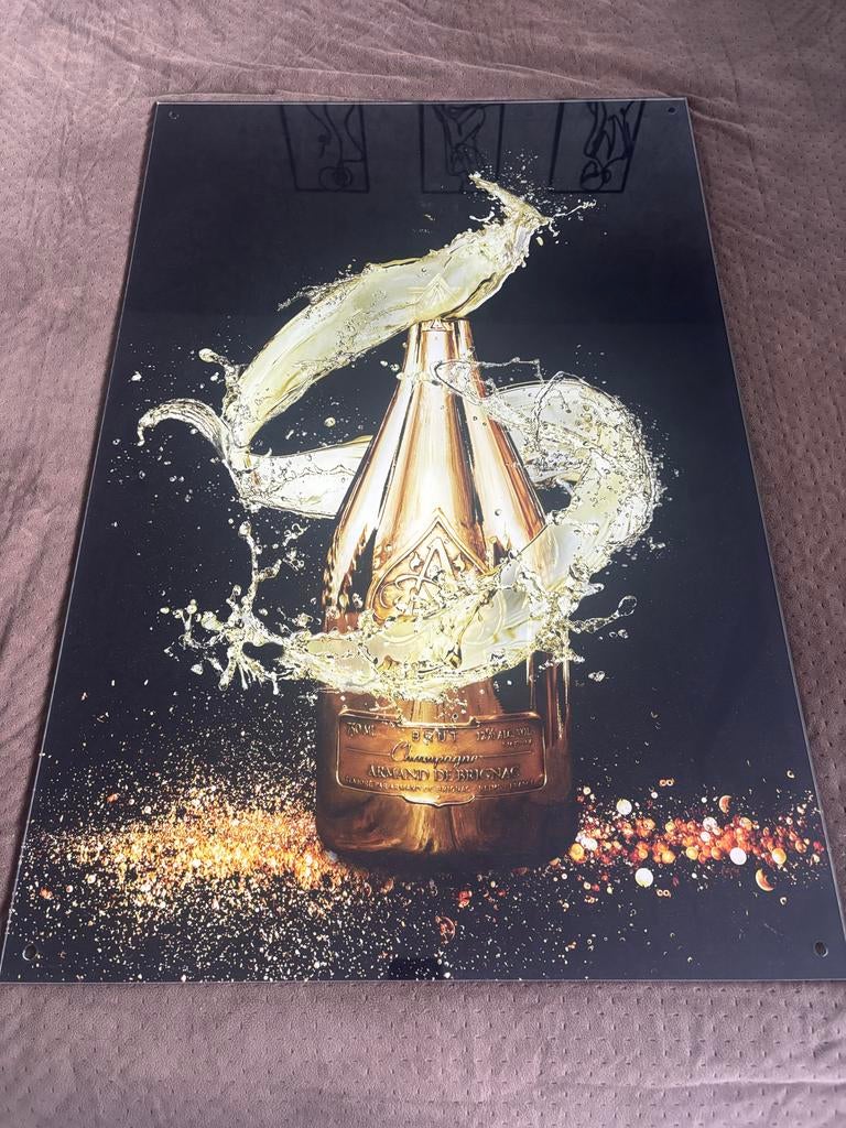 Armand de Brignac Champagne plexiglas Plaat Decoratie, Ophalen, Zo goed als nieuw