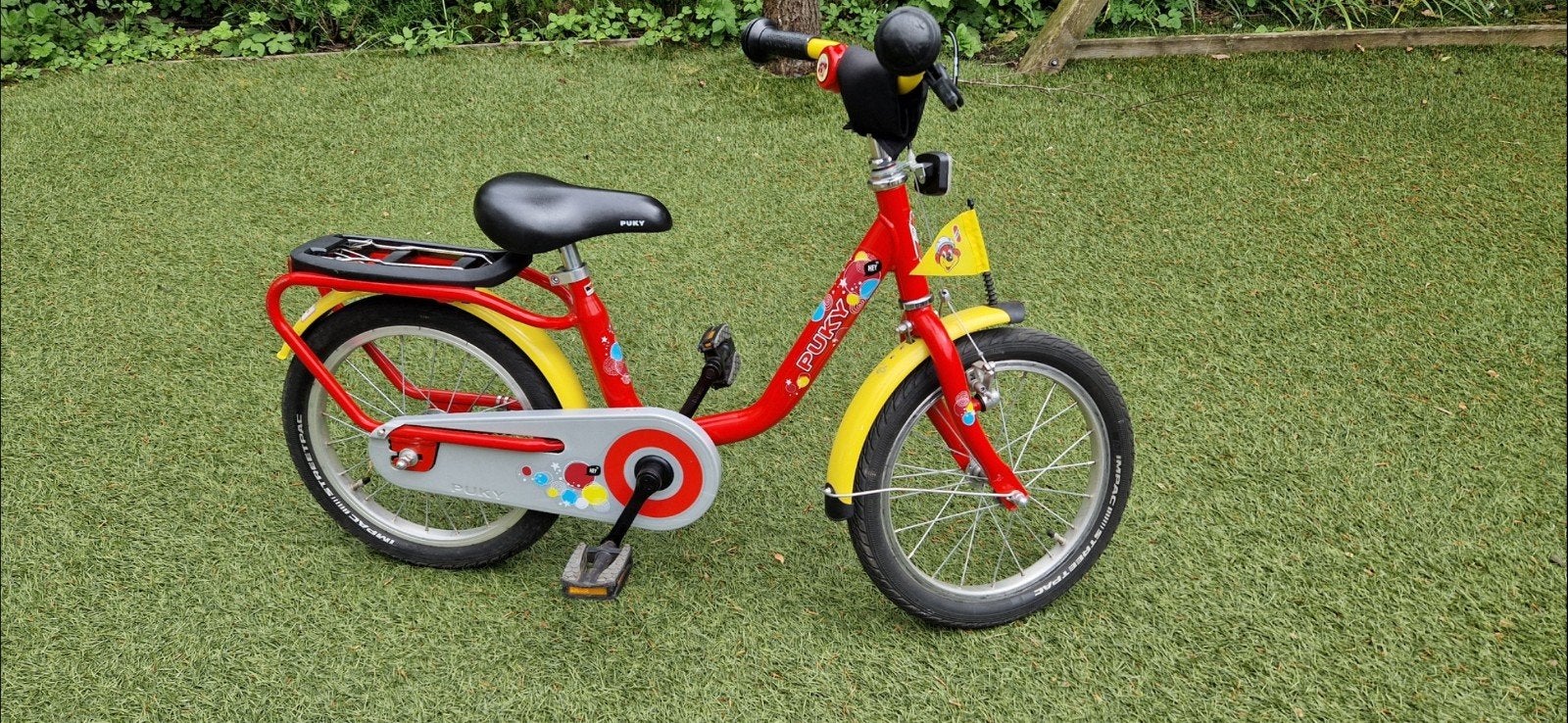 Puky kinderfiets 16 inch, rood/geel, Ophalen, Gebruikt, 16 tot 20 inch