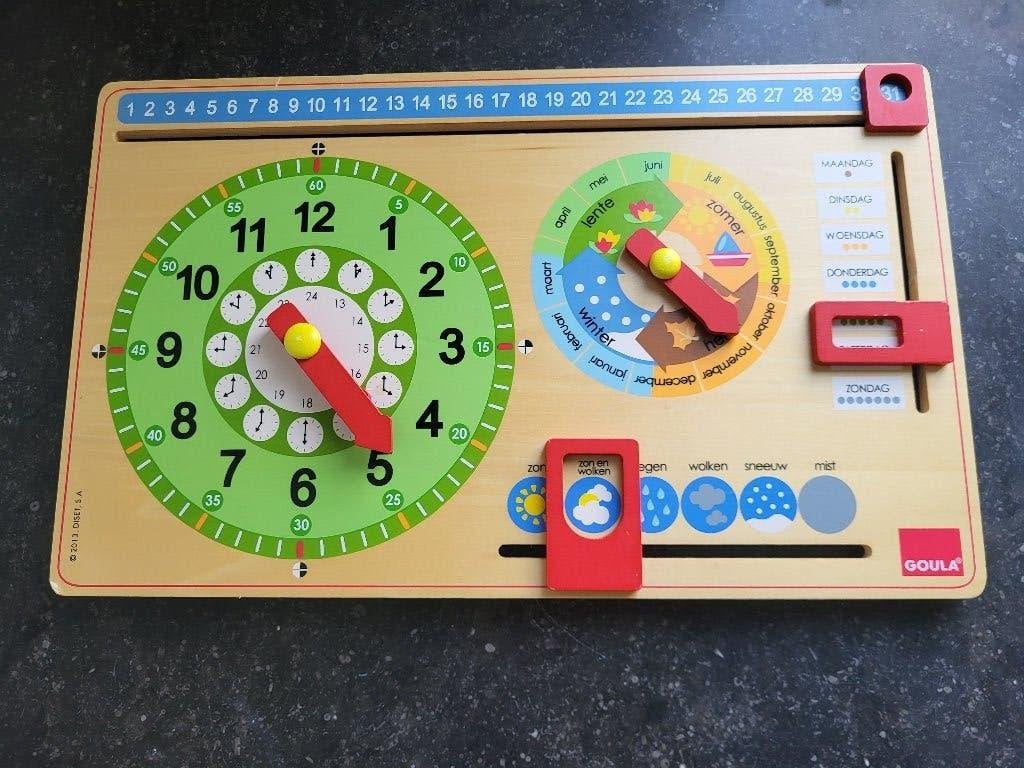 Houten kalenderklok van Goula, Ophalen, Gebruikt