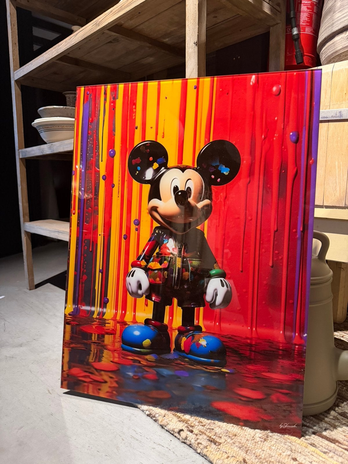 Mickey mouse art 80x60cm plexiglas, Ophalen of Verzenden