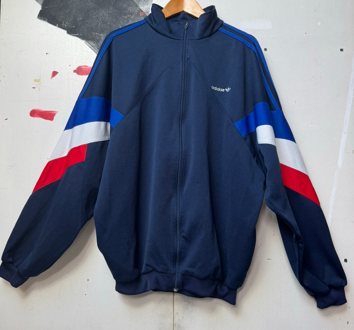 Vintage Adidas Colorblock Trainingspak Jaren 80/90 |XXL, Kleding | Heren, Blauw, Overige typen, Overige maten, Ophalen of Verzenden