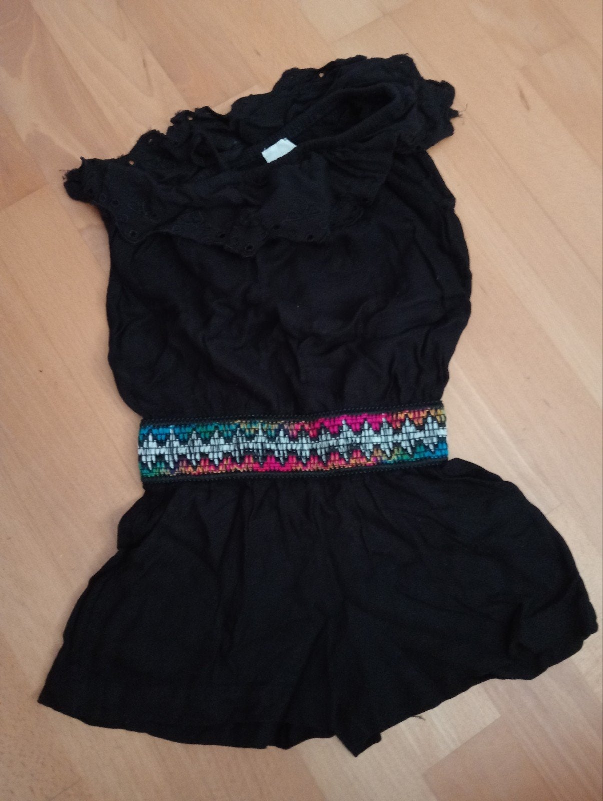 Onesie, korte broek, maat 98/104 Shoeby met kleurrijke band, Ophalen of Verzenden, Meisje