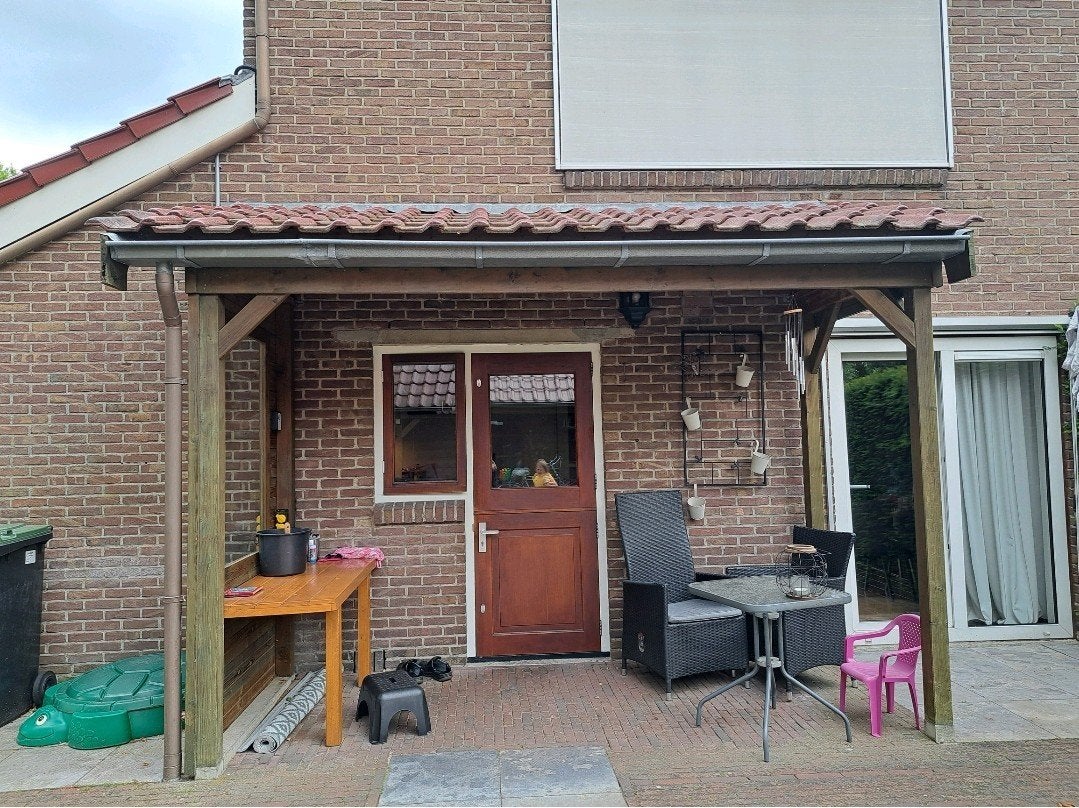 Overkapping gratis, zelf uitelkaar halen, Tuin en Terras, Minder dan 150 cm, Ophalen, Gebruikt, Knikarmscherm