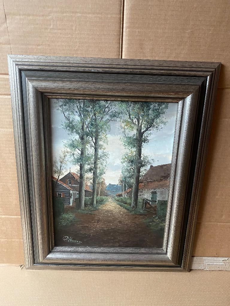 Mooi landschap schilderij.W.Kroon, Ophalen of Verzenden