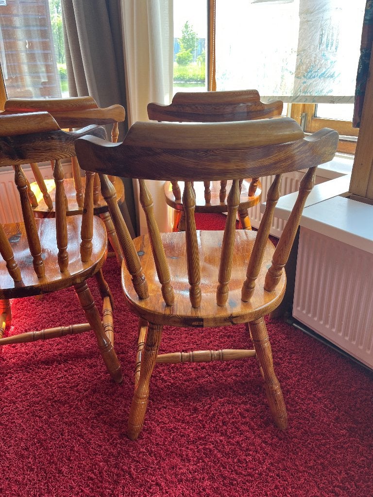 SNEL WEG: 4x massief houten stoelen, Ophalen, Bruin, Zo goed als nieuw, Vier