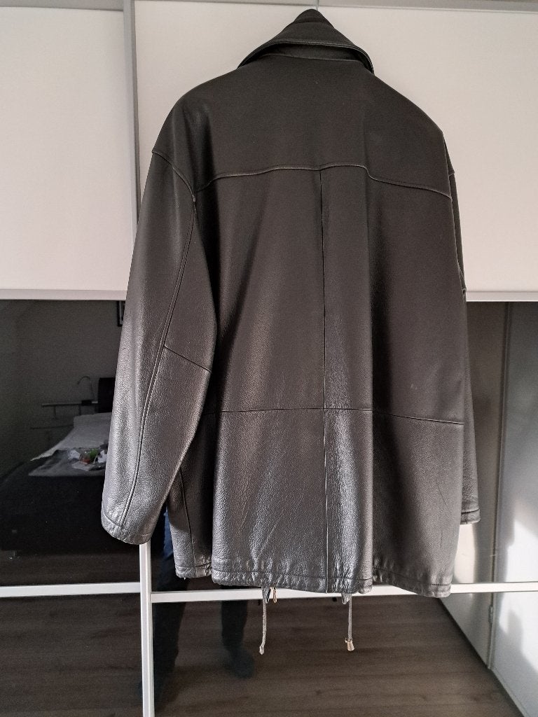 Prachtige leren jas maat 58, Ophalen, BOSS, Zwart, Maat 56/58 (XL)