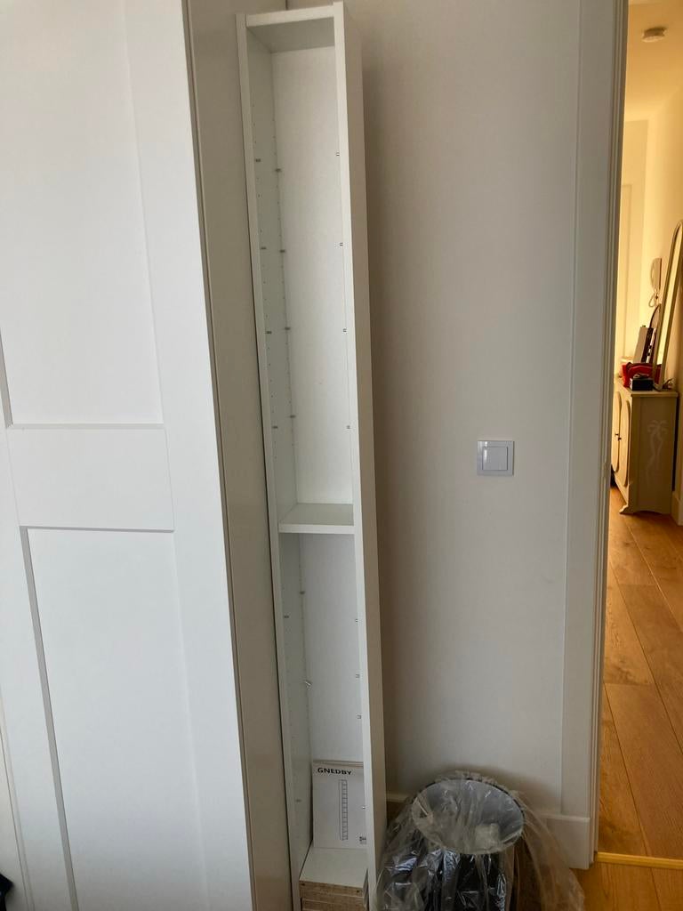 IKEA Gnedby CD/DVD-rek - Wit, Huis en Inrichting, Kasten | Boekenkasten, Zo goed als nieuw, Minder dan 50 cm, 200 cm of meer, Minder dan 25 cm