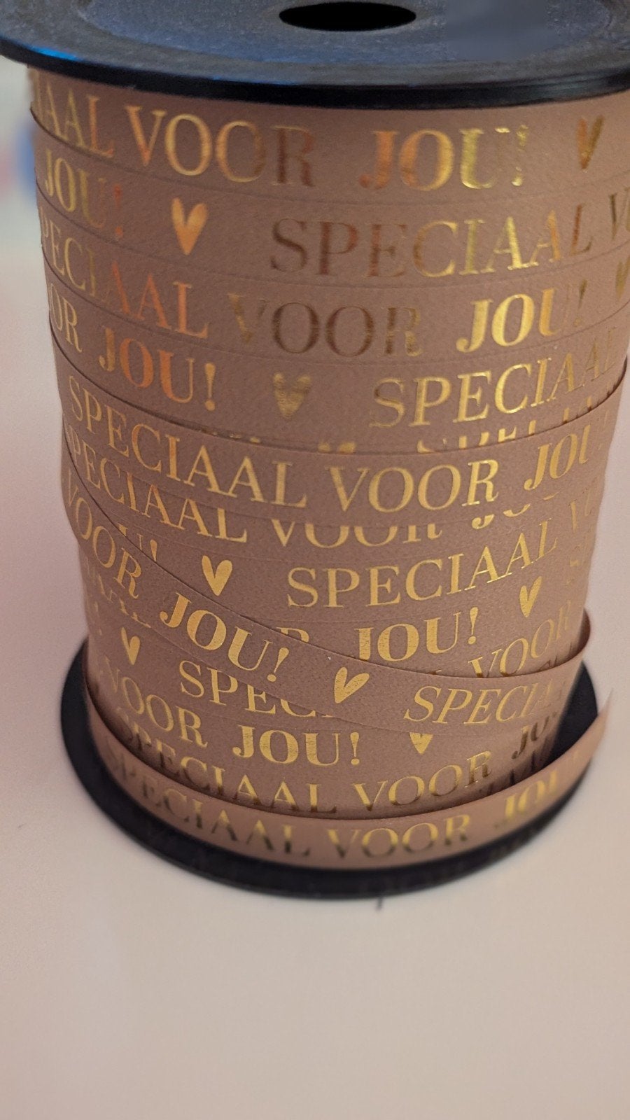 10 meter cadeaulint "speciaal voor jou", Diversen, Cadeaupapier, Ophalen of Verzenden, Nieuw