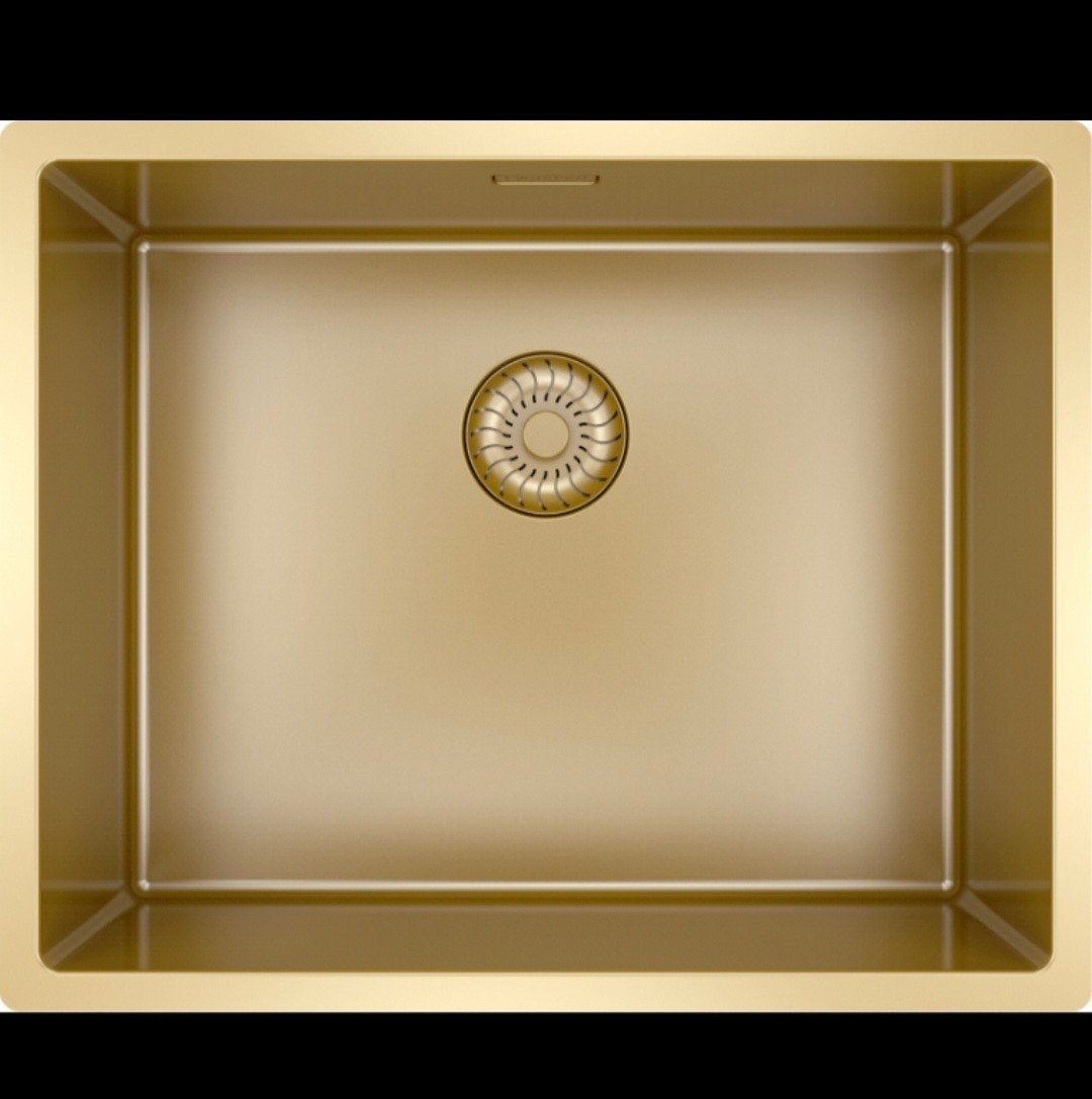 Caressi CAPP50R10G Keukenspoelbak Goud met kraan CA1114GU, Ophalen of Verzenden, Nieuw, 25 tot 50 cm, Minder dan 100 cm