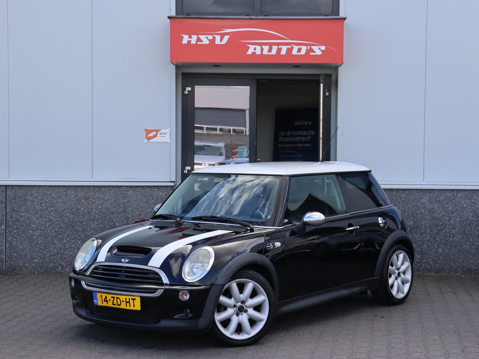 Mini Cooper 1.6 S 163 PK airco 1/2 Leer cruise, Voorwielaandrijving, Gebruikt, 4 cilinders, 4 stoelen