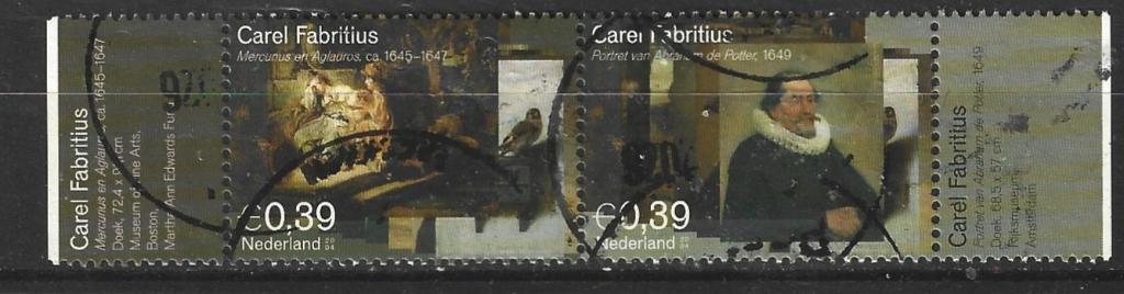 Nl 34 - 2004 - Ned./350j dood Carel Fabritius/2 zegels, Verzenden, Overige landen, Gestempeld