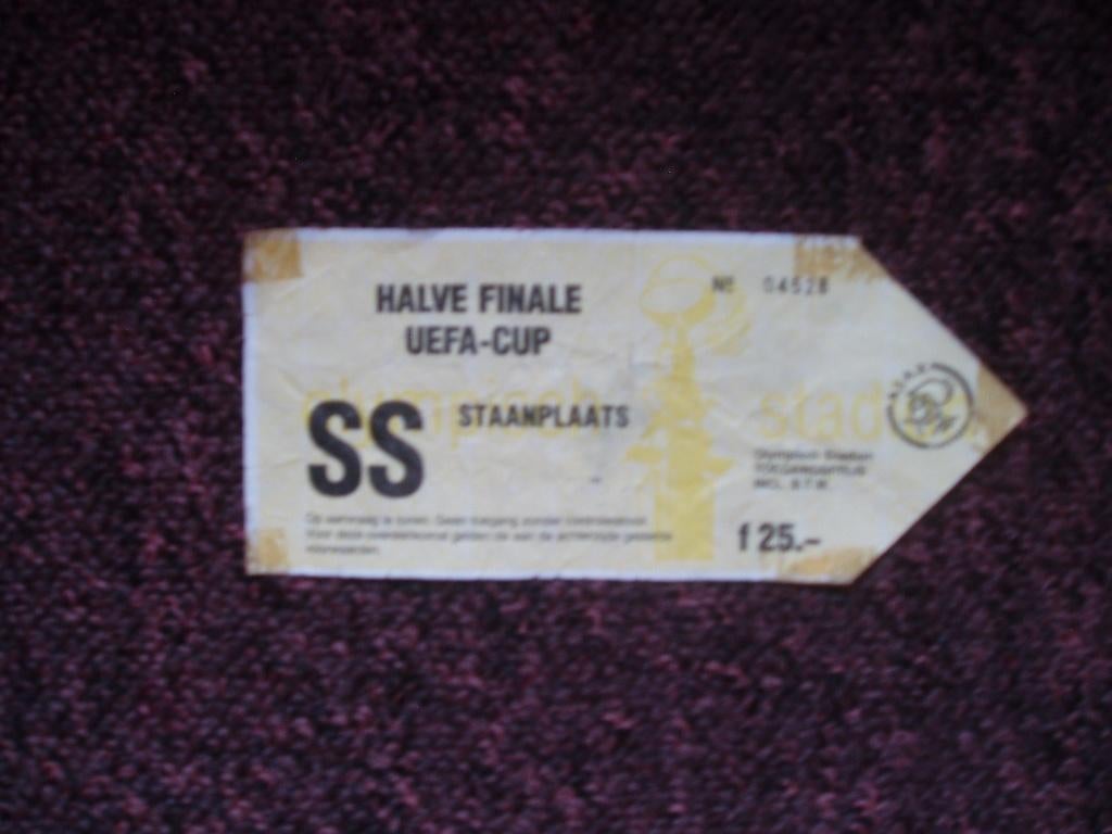 Ajax-Genua Ticket Halve Finale UEFA-cup 1992, Ophalen of Verzenden, Gebruikt, Ajax, Overige typen