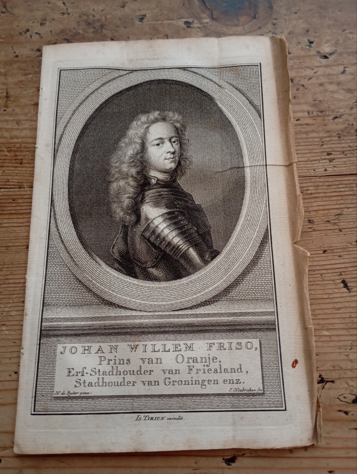 Vintage Johan Willem Friso Prins van Oranje 1702 Litho, Ophalen of Verzenden