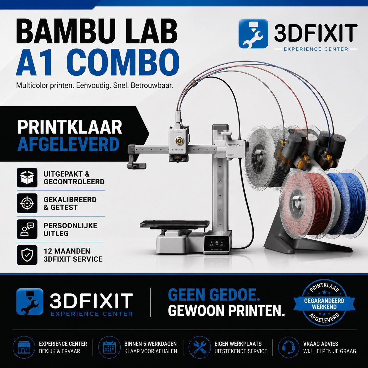 Bambu Lab A1 Mini Combo –Nieuw | Printklaar | 12 mnd Service, Computers en Software, 3D Printers, Ingebouwde Wi-Fi, Nieuw, 3DFiXiT.nl