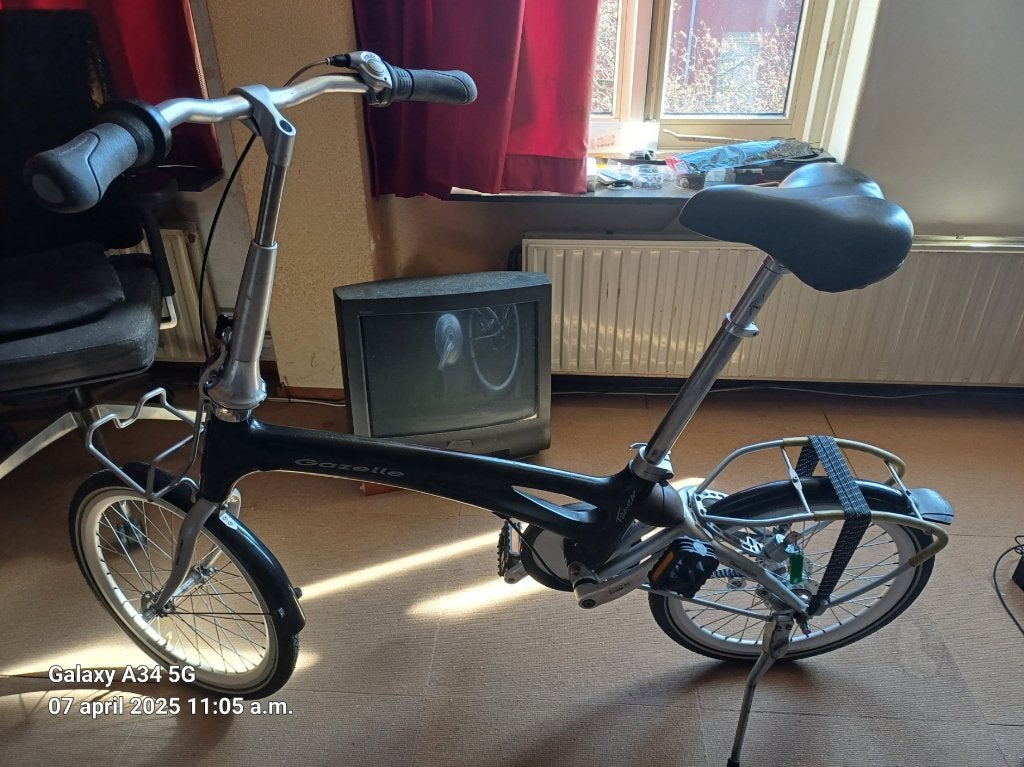 Gazelle Tranza Carbon Vouwfiets, Ophalen, Versnellingen, Zo goed als nieuw, Totaal opvouwbaar