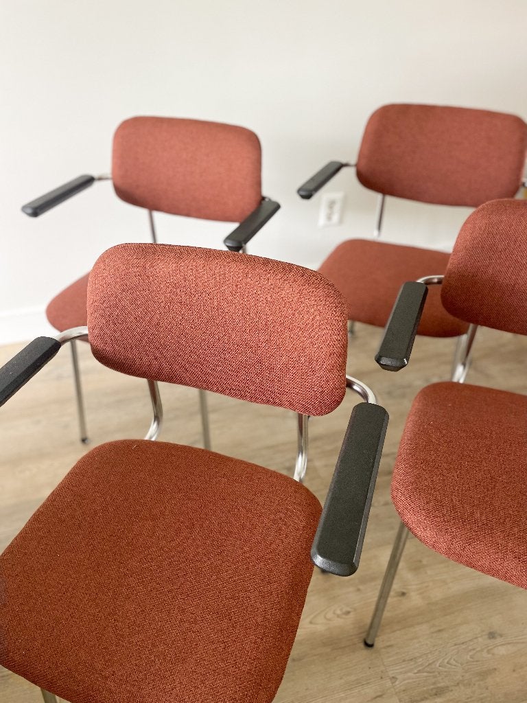 Set 4 vintage Gispen stoelen | Terra | herstoffeerd, Ophalen, Zo goed als nieuw, Gispen, Vintage, retro, modern, industrieel, basic