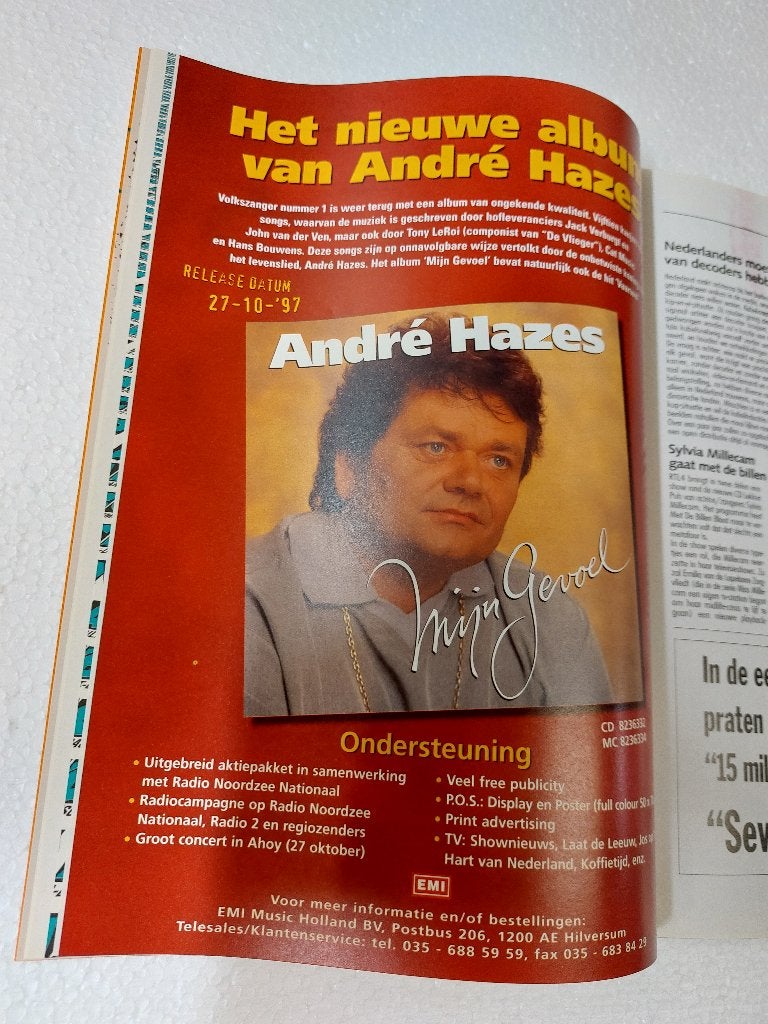 Eros Ramazzotti PROMO MAGAZINE 1997 André Hazes MBI, MBI, Ophalen of Verzenden, NvT, Boek, Tijdschrift of Artikel