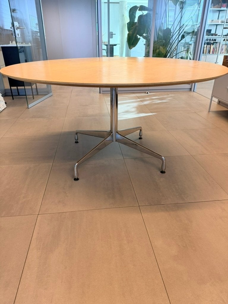 Ronde tafel Ø 150 cm – Vitra Eames onderstel, berken blad, Ophalen, Gebruikt, Rond, 75 cm of meer