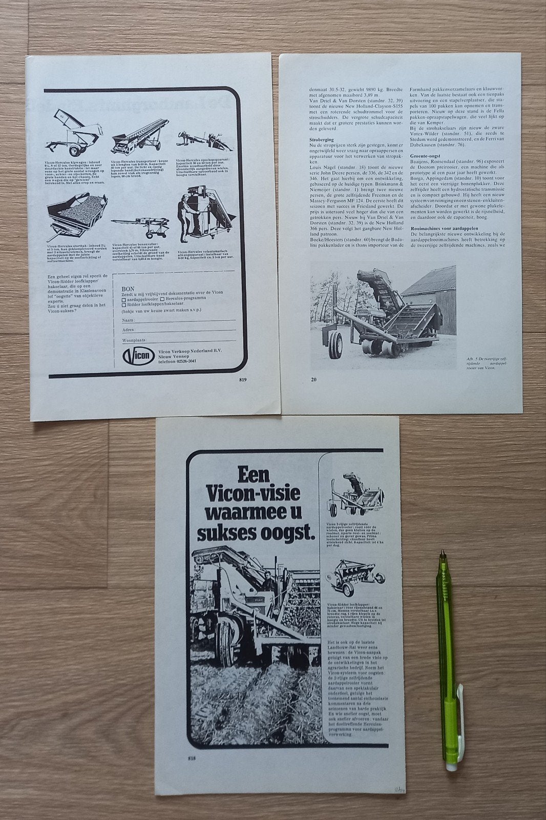 E: VICON akkerbouw advertenties., Ophalen of Verzenden, 1920 tot 1940, Tijdschrift