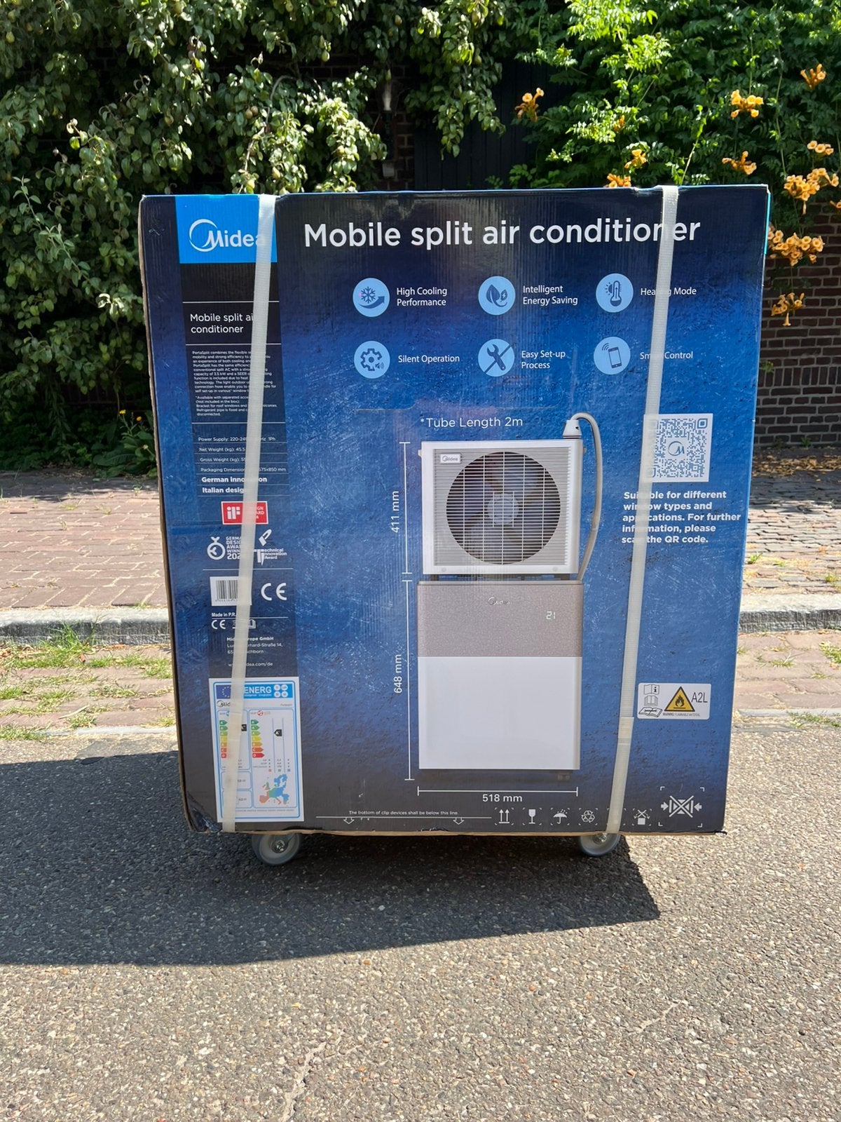 Midea Split airco PortaSplit 12.000 Btu, Ophalen, Nieuw, 3 snelheden of meer, Energieklasse A of zuiniger