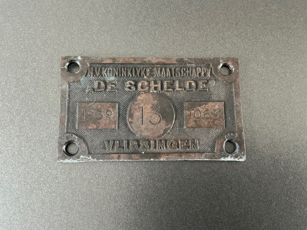 Machineplaat De Schelde Vlissingen 1939, Verzamelen, Ophalen of Verzenden, Gebruikt, Overige typen
