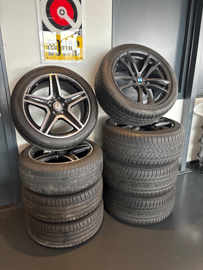 Diverse sets velgen en banden: BMW, Mercedes, Abarth, Auto-onderdelen, Banden en Velgen, Ophalen, Gebruikt, 285 mm, Banden en Velgen